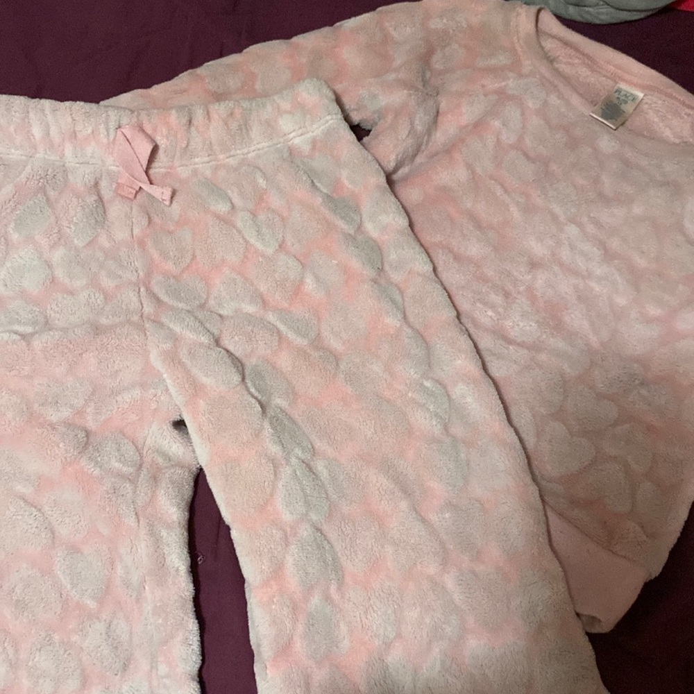 Pink heart kids pj set